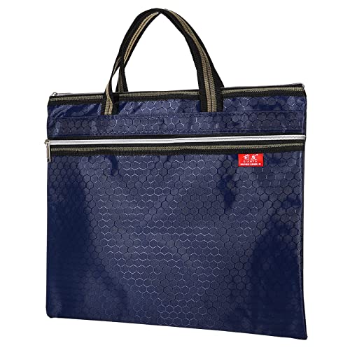 PATIKIL Waterproof Zipper File Bag, Documents Books Tools Storage Zip Pouch for Office Travel, Navy Blue - color: Navy Blue