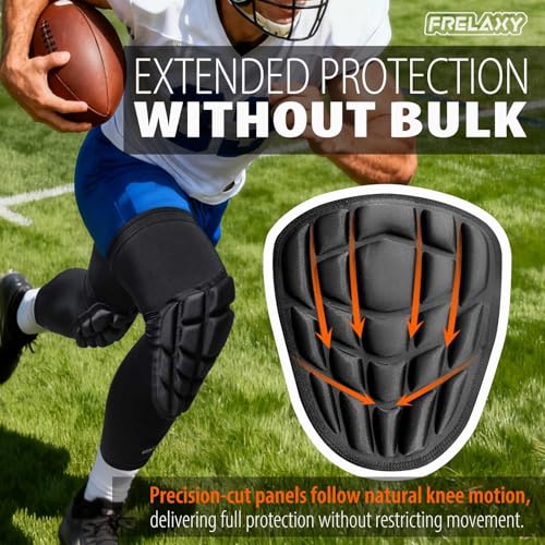 Frelaxy Wrestling Knee Pads, Padded Compression Sleeves for Men Women - size: Medium