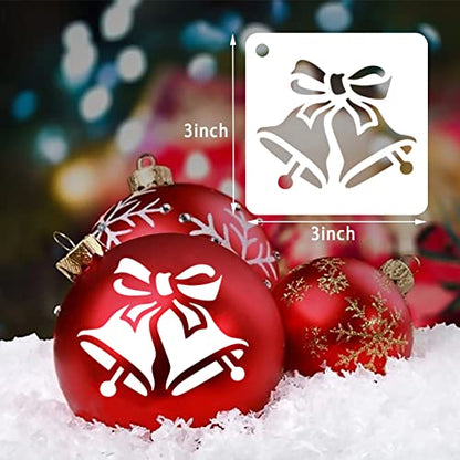 Augshy 56 Pack 3 Inch Christmas Stencils, Dot Painting Holiday Templates | Reusable Design, Rock Painting Art Crafts, Scrapbooking Wall Floor Decor, DIY Drawing Projects - style: Christmas
