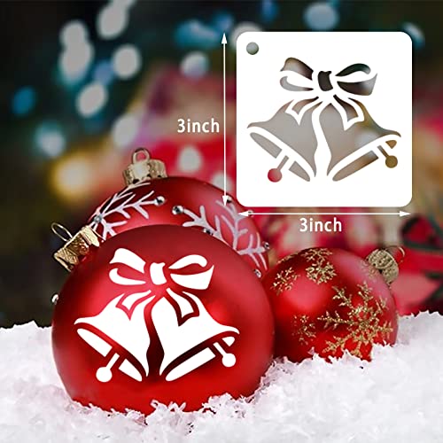 Augshy 56 Pack 3 Inch Christmas Stencils, Dot Painting Holiday Templates | Reusable Design, Rock Painting Art Crafts, Scrapbooking Wall Floor Decor, DIY Drawing Projects - style: Christmas
