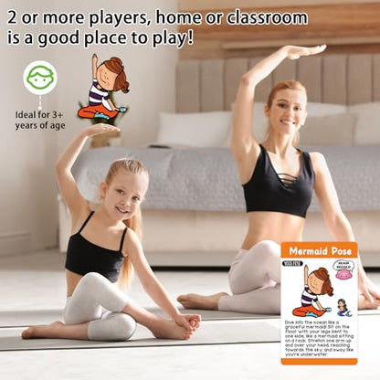 gisgfim Yoga Cards 30 Yoga Poses Fun Cartoon Workout Positions Flash Cards for Home Gym Use Beginners Advanced Learners Educational Activities Memory Game Promotes Mindfulness and Relaxation