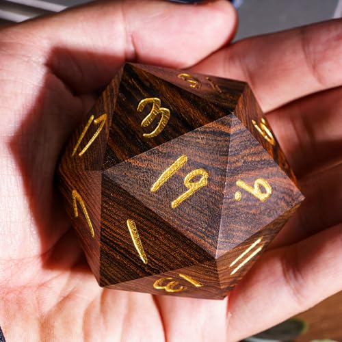 50mm Wooden D20 Dice Bocote Wood 20 Sided Dice for D&D Tabletop Game - color: D20 Garapa