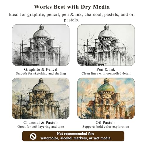 9" x 12" Sketch Book, Top Spiral Bound Sketch Pad, 2 Packs 100 Sheets Each (68lb/100gsm), Acid Free Art Sketchbook Artistic Drawing Painting Writing Paper for Kids Adults Beginners Artists - color: Brown, size: 9" x 12" (Pack of 2)