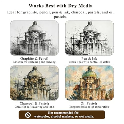 9" x 12" Sketch Book, Top Spiral Bound Sketch Pad, 2 Packs 100 Sheets Each (68lb/100gsm), Acid Free Art Sketchbook Artistic Drawing Painting Writing Paper for Kids Adults Beginners Artists - color: Brown, size: 9" x 12" (Pack of 2)