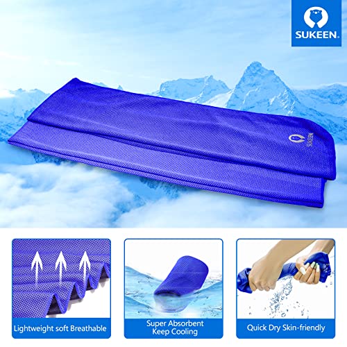Sukeen 4 Pack Cooling Towels (40"x12") for Neck and Face Instant Cooling | Stay Cool in Hot Weather,Versatility,Soft,Breathable,Durability for Sports,Outdoor activities,Summer works in heat - color: Light Blue/Light Grey/Dark Blue/Dark Grey