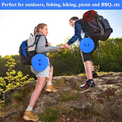 Fishboy Collapsible Stool for Adults, Portable Folding Camping Seat, 400lbs - color: All Blue