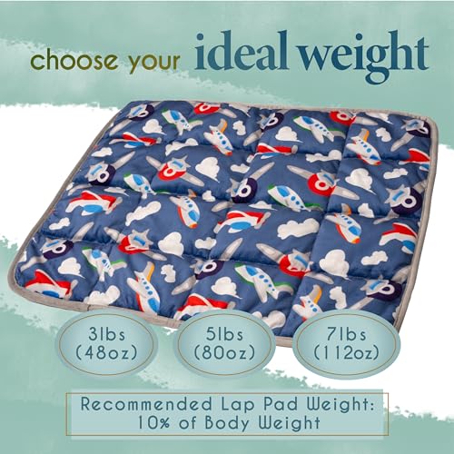 Florensi Weighted Lap Pad 20 x 23 in 7 lb Blue Minky Sensory Blanket - size: 7lb