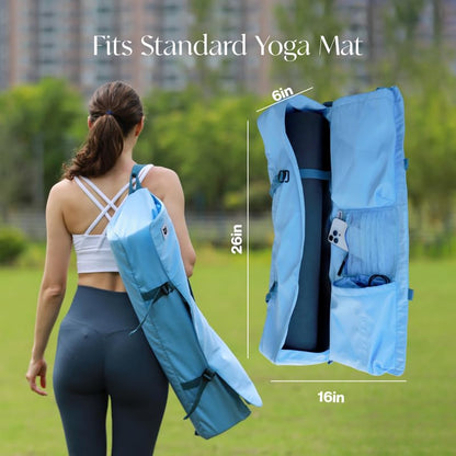 Tumaz Yoga Mat Bag | Padded Adjustable Shoulder Strap | Fits Up to 26" Mats | Multi-Pocket Storage for Essentials | Heavy-Duty G-Hook Closure | Lightweight & Durable for Yoga, Pilates & Fitness