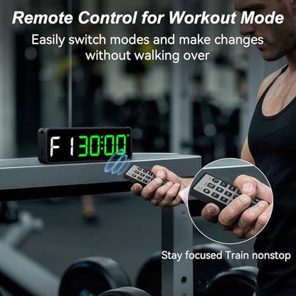 Acedeck Portable Gym Timer Clock: Fitness Digital Clock with Strong Magnet - color: Green+black