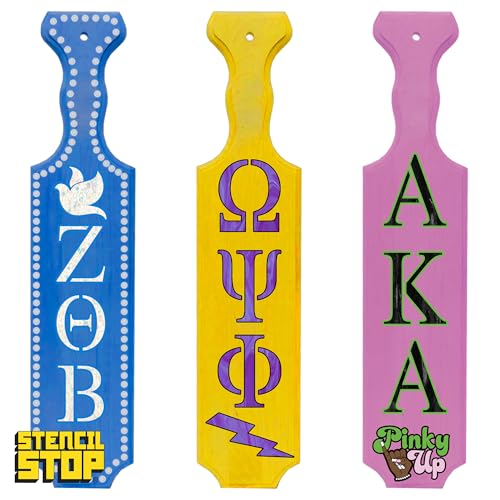 Stencil Stop Greek Letter Stencil Kit for Painting & Tracing, 14 Mil Mylar Plastic, 4 Inch Tall Letters