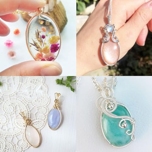 FUNSHOWCASE Oval Cabochon Resin Epoxy Silicone Mold - color: 12 Cavities Oval Designs