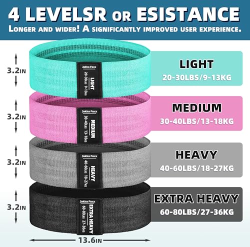 Fabric Resistance Bands,5 Non-Slip Fabric Workout Bands,Booty Bands for Women & Men, Elastic Exercise Bands for Legs, Glutes, Hips & Thighs, Home Fitness & Gym - color: Multicolor 4-Pack