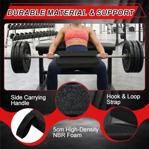 Square Hip-Thrust Pad Protective Extra Thick Foam pad for Barbell Weightlifting Hip Thrusts and Glute Bridges Workouts Home Gym Equipment - color: Black