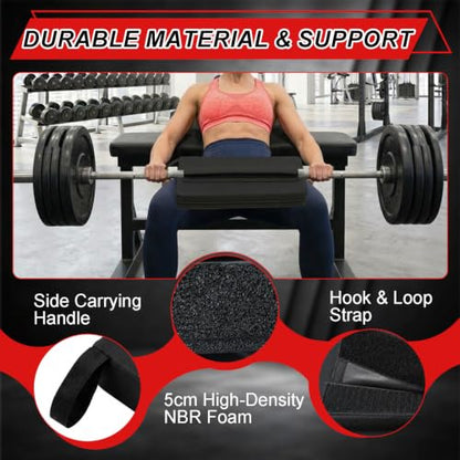 Square Hip-Thrust Pad Protective Extra Thick Foam pad for Barbell Weightlifting Hip Thrusts and Glute Bridges Workouts Home Gym Equipment - color: Black