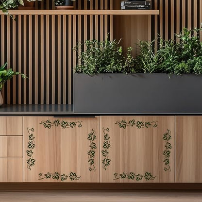ORIGACH 15 Pcs Vine Stencils for Painting on Wood Wall | Reusable Plant Painting Stencils Templates for Fabric Canvas Window Furniture Home Decor - style: Vine