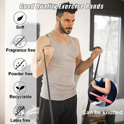 Resistance Bands Set for Physical Therapy, Rehab, Yoga and Pilates - color: Gradient Gray 10-115lbs