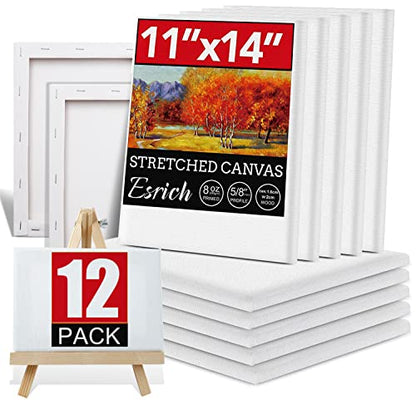 12 Pack Canvases for Painting with 11x14, Painting Canvas for Oil & Acrylic Paint. - size: 11x14in-12Pack