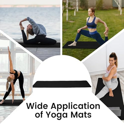 Fitvids Yoga Mat, 1/2-Inch Extra Thick High Density Exercise Mat, Anti-Tear Exercise Yoga Mat with Carrying Strap, Suitable for Various Yoga Exercises - color: Midnight