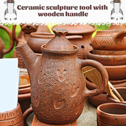 2Pcs Sculpture Scraper Pottery Handle Making Tool Pottery Carving Tool | Potterys Trimming Tools Polymer Clay Sculpting Tools for Ceramic Sculpture Craft Teacup Mug Cup Handle Making