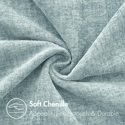 MIULEE Soft Chenille Throw Pillow Covers Light Blue 20x20 Inch Pack of 2 | Modern Home Decor, Classic Decorative Pillows, Solid Dyed Cases, Boho Couch Cushion Covers for Sofa Bed Living Room - color: Light Blue, size: 16" x 16" (Pack of 2)