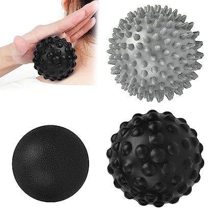URAQT Spiky Massage Ball, 3 Pack Hard Spiky Massage Ball Roller Set, Professional Physical Therapy Massage Balls for Myofascial Release, Trigger Point Deep Tissue Massage, Plantar Fasciitis Recovery - color: 3pcs-b