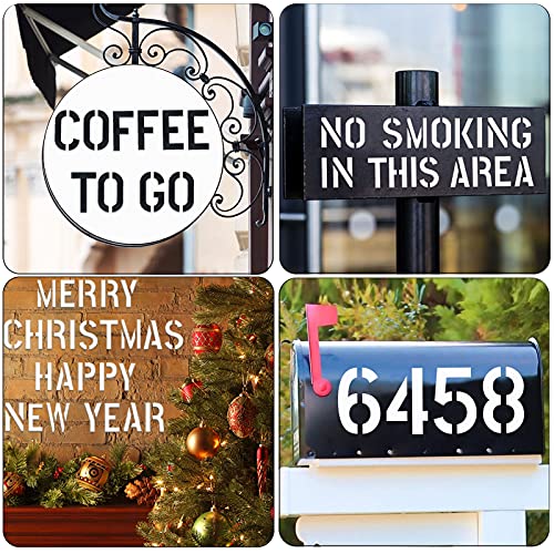 YEAJON 9 Inch Letter Stencils Symbol Numbers Craft Stencils, 42 Pcs Reusable Alphabet Templates Interlocking Stencil Kit for Painting on Wood, Wall, Rock, Sign, DIY Art Projects - size: 9 inch