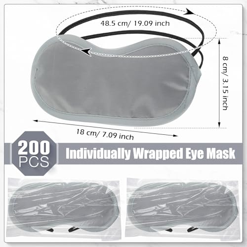 Tarpop 200 Pcs Eye Masks Adjustable Sleeping Mask, Gray - color: Gray