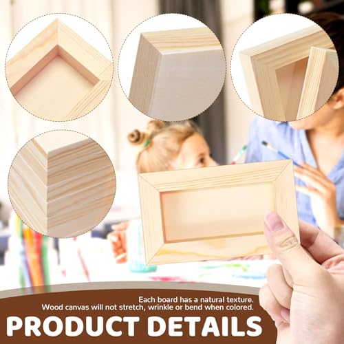 FSWCCK 10 Pack 3 x 5 inch Wood Panel Boards, Unfinished Wood Canvas Panels for Crafts, Painting Canvas, DIY Art Projects, Pouring, Arts Use with Oils, Acrylics - size: 3"X 5" 10 Pack