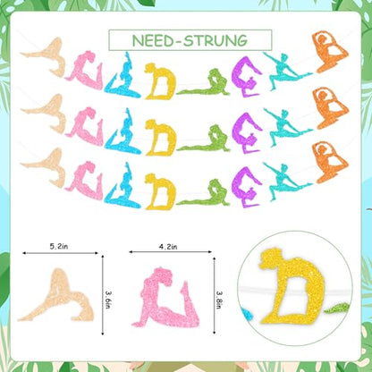 3 Pcs Yoga Garland for Teens Adults Birthday Bachelorette Party Supplies