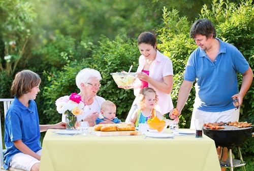 Utopia Kitchen Plastic Table Cloth Disposable [Ivory, 12 Pack] | Rectangle Tablecloth Waterproof Stain Resistant Party Table Cover - color: Ivory, size: 54X108 Inch - 12PC