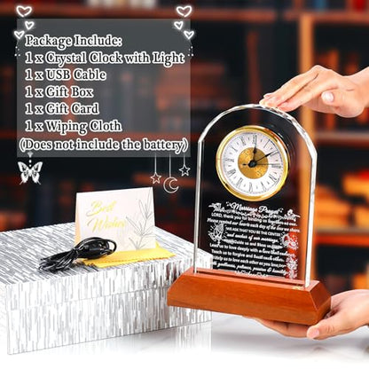 Ornalrist Wedding Gifts for Couples 2026 Crystal Clock Marriage Prayer Gift - color: Marriage Prayer