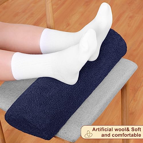 Sintuff Recliner Leg Rest Cushion Sofa Footrest Pillow with Cover Half Moon Bolster Pillow Under Knee Pillow for Sleeping On Back Alleviating Pain, 19.7 x 8 x 3.5 Inch (Dark Blue, 1 Pcs) - color: Dark Blue