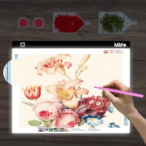 Mlife A3s Diamond Art Painting Light Board with 3 Adjustable Brightness Tracing Light Box, USB Powered LED Light Pad Diamond Art Accessories for Drawing, Sketching, Animation - style: A3S