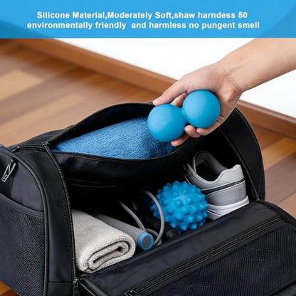 Aegero Peanut Massage Ball-Double Lacrosse Massage Ball (Blue Firm Ball)