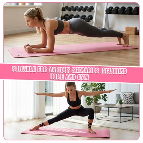 Briwooody Yoga Mat Wall Mount with Holes - color: Pink, size: 72"x24"x1/4''