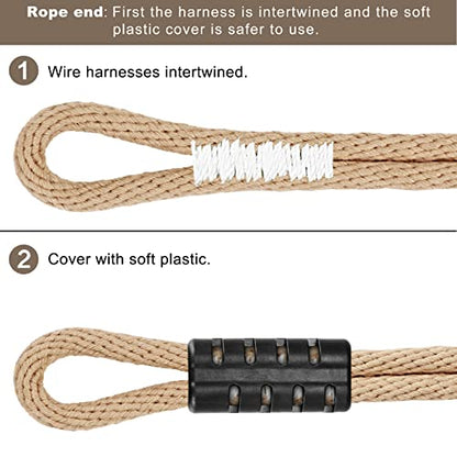 SELEWARE Tree Swing Rope Hammock Tree Straps Hanging Kit, Adjustable Rope Fast & Easy to Hang Hammock Chair Swing for Indoor Outdoor Tree Branch Camping Playground Accessories (Beige1, 40Inch,1 Pack) | Quick Easy Installation, Fits Tree Branches, Beige 1