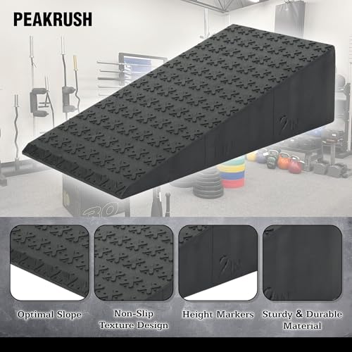 2 Pcs Versatile Squat Wedge Block for Heel Elevated Squat, Heavy-Duty Calf Stretcher Slant Board to Enhance Mobility, Balance & Strength Performance