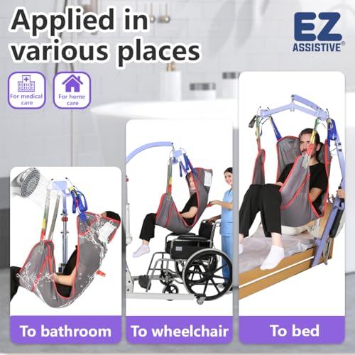 EZ Assistive Universal Full Body Patient Lift Sling for Patient Lift or Transfer, Lift Sling with Mesh Fabric Suitable for Bedridden,Elderly or Disabled (Small (Pack of 1)) - size: Small (Pack of 1)