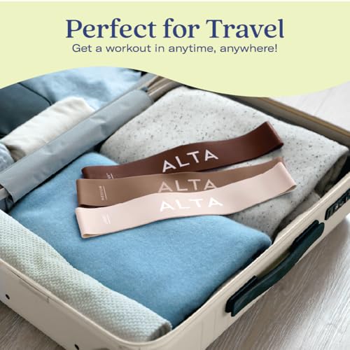 ALTA Mini Loop Bands for Exercise, Durable Latex, Small Resistance Bands - color: 3 Pack - Latte