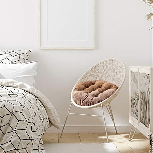Tiita 22 Inch Floor Cushion - Round Outdoor Chair Cushion Pad - color: (Round)|coffee