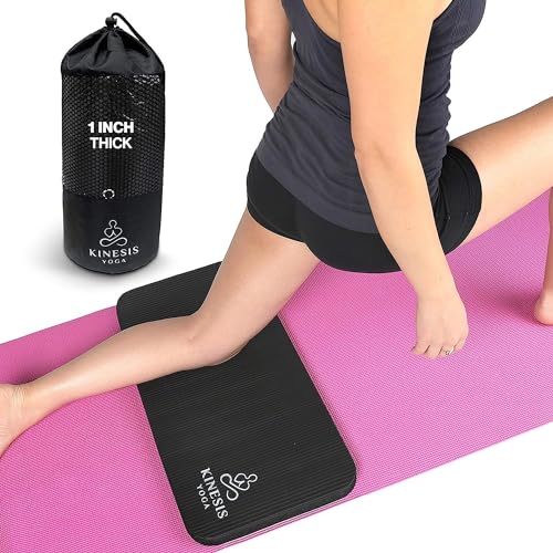 Kinesis Yoga Knee Pad Cushion - Extra Thick 1 inch (25mm) Exercise Knee Pad | Enjoy Pain Free Yoga, Includes Breathable Mesh Bag for Easy Travel and Storage (Does Not Include Yoga Mat)