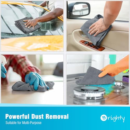 Orighty Microfiber Cleaning Cloth, Cleaning Rags, 12 Pack, 12x11 in, Grey - color: Grey, size: 12 Pack