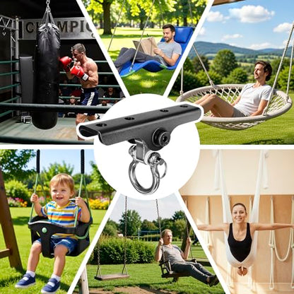 Heavy Punching Bag Hanger | Wall/Ceiling Mount Hook with 180° / 360° Rotation | Wood Beam Holder for Boxing, Weight Training, Aerial Yoga Swing & Hammock - size: 180° Swing