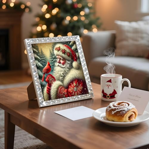 Shouruihua Diamond Painting Kits for Adults, Santa Claus Diamond Art Kits | Christmas, Gem Art, Diamond Dotz Kits, Diamond Dots, Full Round Drill Diamond Painting Kits for Adults, 11.8x11.8 in - color: Santa Claus