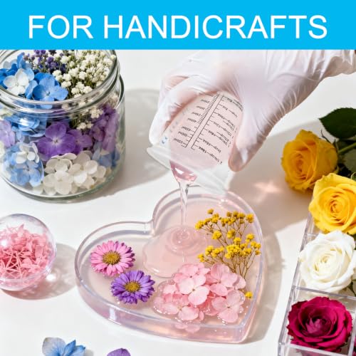 50 Pack Epoxy Mixing Cups 20 oz (600 ml) | Disposable Measuring Cups with 50 Wooden Stir Sticks, Measurement Ratios: 1:1, 2:1, 3:1, 4:1 for Resin, Liquid and Paint