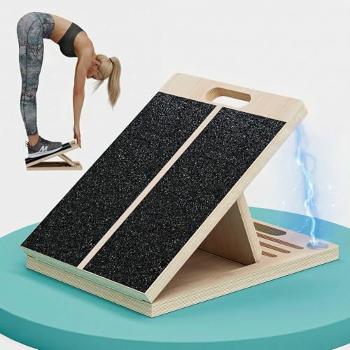 Slant Board for Calf-Stretching - Adjustable Wooden Incline Wedge for Squats and Balance, Portable Calf Stretcher for Ankle, Knee and Achilles Heel Support, Exercise Equipment for Therapy - size: Slant Board