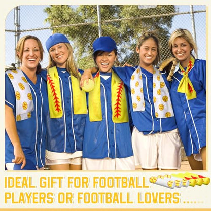 FuWeave 12 Pcs Yellow Basketball Cooling Towels Gifts 40 X 12 Inch - color: Yellow, size: 40 x 12 inches