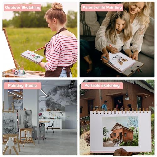Yoment 5.5" x 8.5" Sketch Book Small Sketchbook for Drawing 100 Sheets Hardcover Spiral Sketch Pad for Kids(68lb/100gsm) Art Sketchbook Drawing Blank Paper Book for Beginner Artist with Pencil Pink | Pink,68 lb/100gsm Hardcover Sketch Pad for Kids,Art Ske