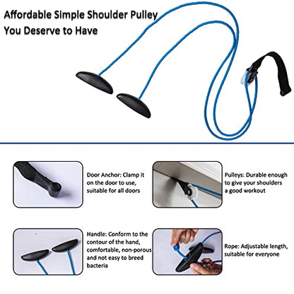 Shoulder Pulley Over The Door Physical Therapy System - color: Blue