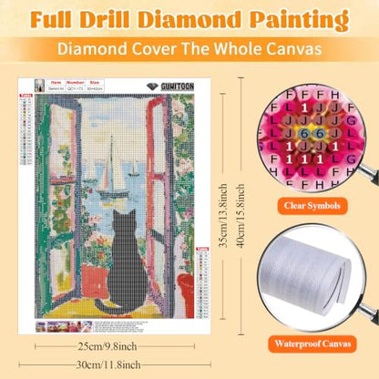 GUMITOON Diamond Art Kits for Adults-Pink Bow Full Drill Diamond Dots Paintings for Beginners, Round 5D Paint with Diamonds Pictures Gem Art Painting Kits DIY Crafts Kits 12"x16" QCY-149 - color: QCY-173